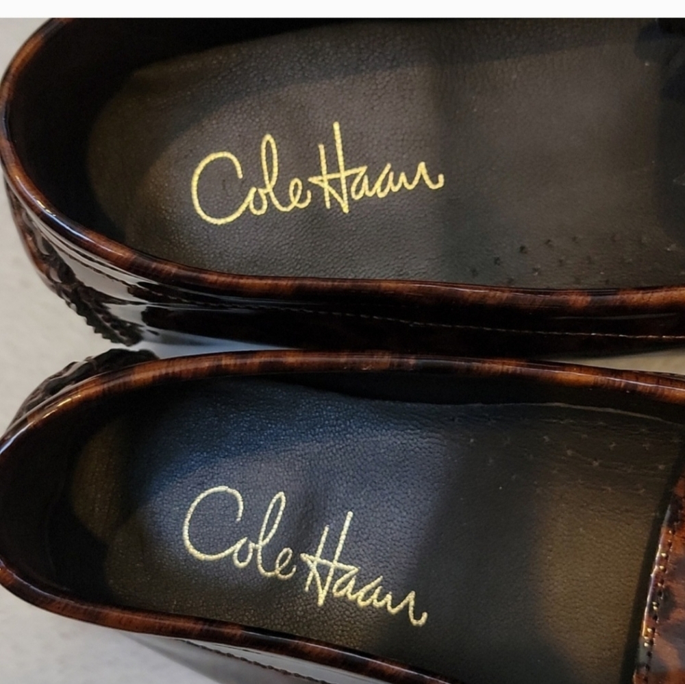 Cole Haan Tortoise Shell Patent Leather Loafers NWOT